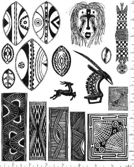 Jim Stephan Rubber Ink Art - 16: African Designs