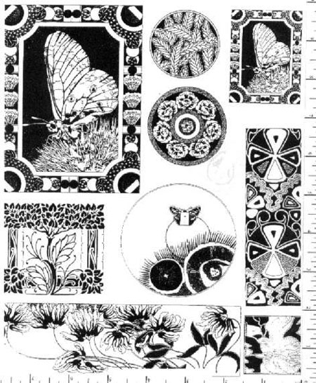 Jim Stephan Rubber Ink Art - 27: Butterflies & Floral