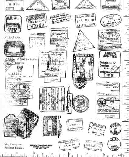 Jim Stephan Rubber Ink Art - 45: Passport
